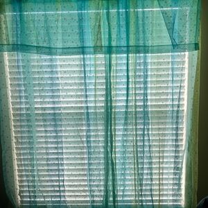 Sheer Turquoise Curtain Panels
